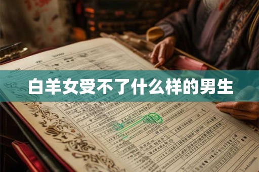 白羊女受不了什么样的男生