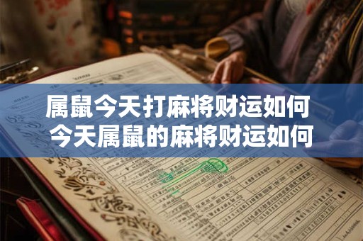 属鼠今天打麻将财运如何 今天属鼠的麻将财运如何