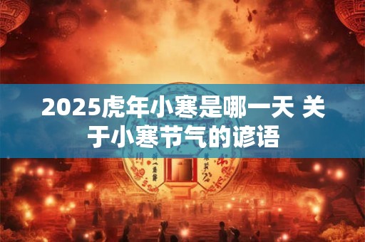 2025虎年小寒是哪一天 关于小寒节气的谚语