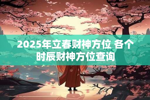 2026年立春财神方位 各个时辰财神方位查询