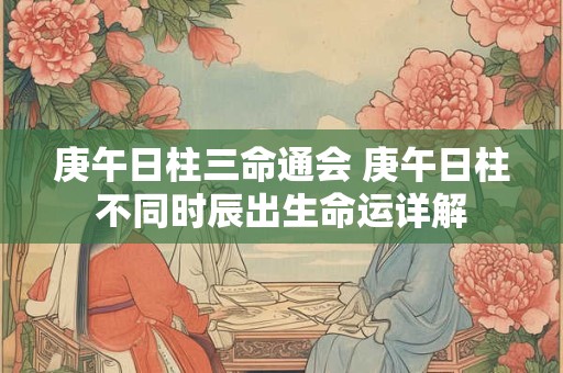 庚午日柱三命通会 庚午日柱不同时辰出生命运详解