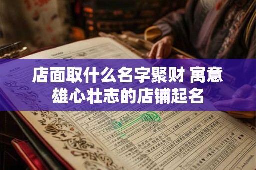 店面取什么名字聚财 寓意雄心壮志的店铺起名