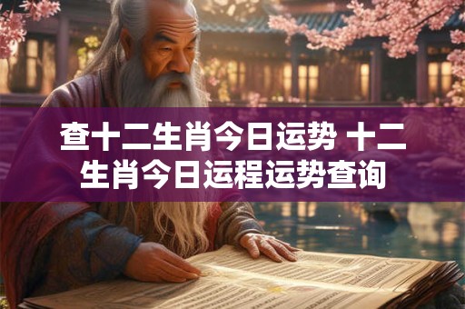 查十二生肖今日运势 十二生肖今日运程运势查询
