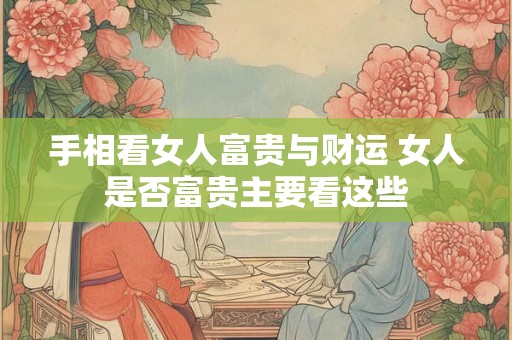 手相看女人富贵与财运 女人是否富贵主要看这些