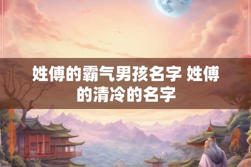 姓傅的霸气男孩名字 姓傅的清冷的名字