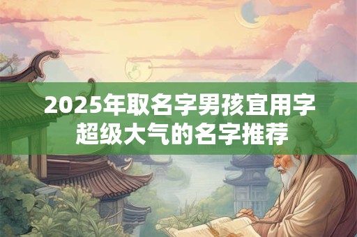 2025年取名字男孩宜用字 超级大气的名字推荐