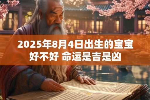 2025年8月4日出生的宝宝好不好 命运是吉是凶