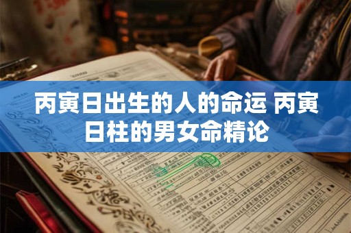 丙寅日出生的人的命运 丙寅日柱的男女命精论