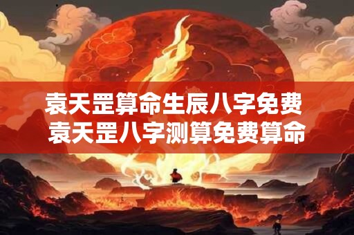袁天罡算命生辰八字免费 袁天罡八字测算免费算命