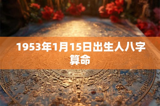 1953年1月15日出生人八字算命
