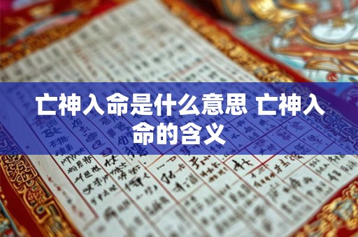亡神入命是什么意思 亡神入命的含义