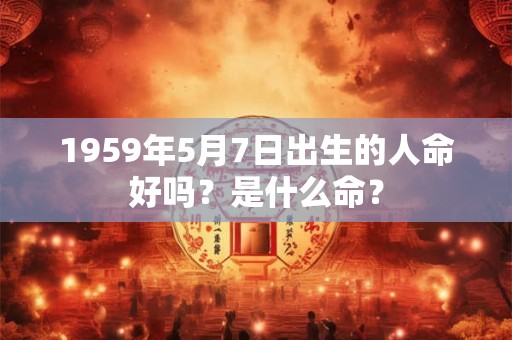 1959年5月7日出生的人命好吗？是什么命？