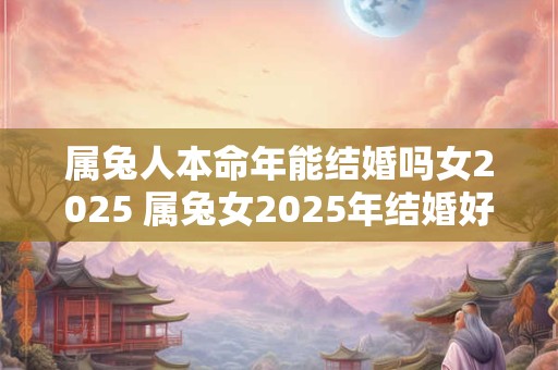 属兔人本命年能结婚吗女2025 属兔女2025年结婚好不好 属兔人本命年能结婚吗女2025 属兔女2025年结婚好不好