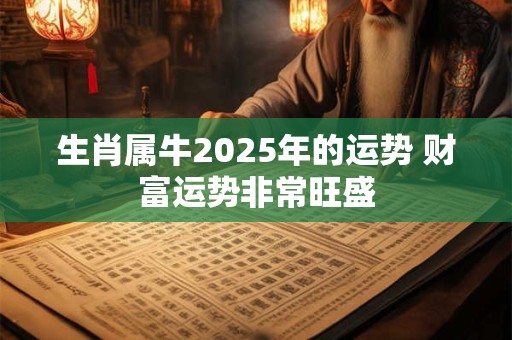 生肖属牛2025年的运势 财富运势非常旺盛