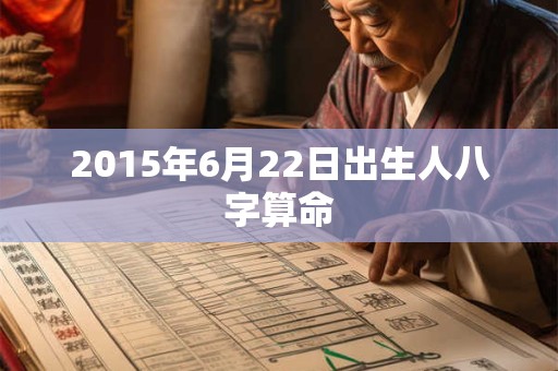 2015年6月22日出生人八字算命 2015年6月22日出生人八字算命