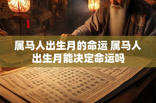 属马人出生月的命运 属马人出生月能决定命运吗