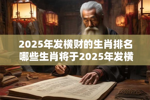 2025年发横财的生肖排名 哪些生肖将于2025年发横财