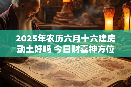2025年农历六月十六建房动土好吗 今日财喜神方位
