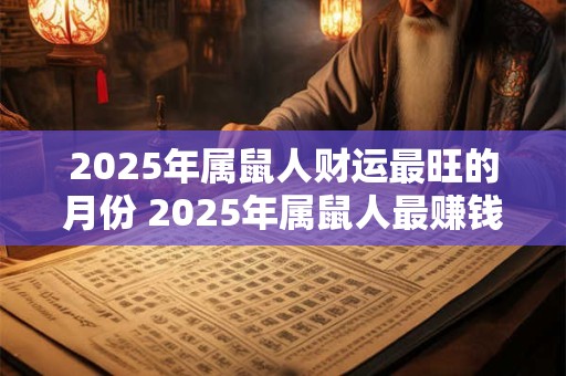 2025年属鼠人财运最旺的月份 2025年属鼠人最赚钱的月份是