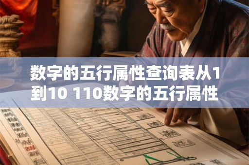数字的五行属性查询表从1到10 110数字的五行属性查询表