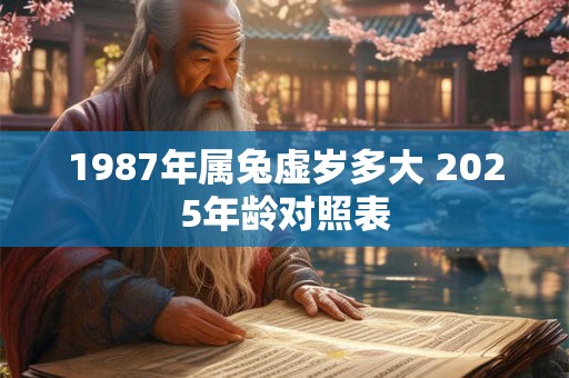1987年属兔虚岁多大 2025年龄对照表