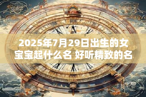 2025年7月29日出生的女宝宝起什么名 好听精致的名字