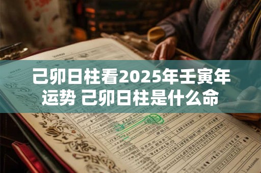 己卯日柱看2025年壬寅年运势 己卯日柱是什么命