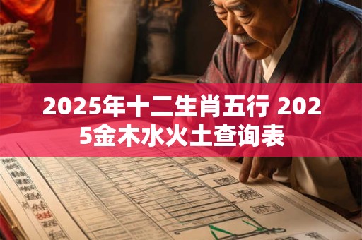 2025年十二生肖五行 2025金木水火土查询表