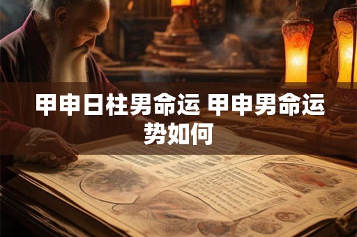 甲申日柱男命运 甲申男命运势如何