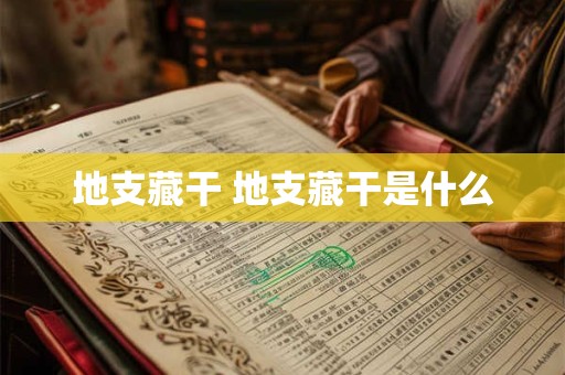 地支藏干 地支藏干是什么