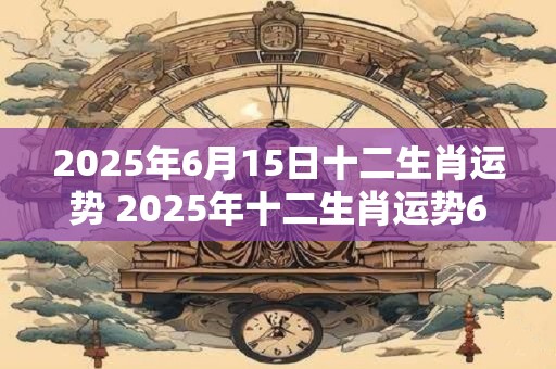 2025年6月15日十二生肖运势 2025年十二生肖运势6月15日如何