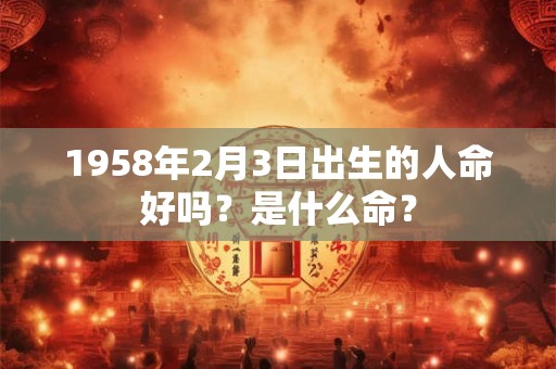 1958年2月3日出生的人命好吗？是什么命？