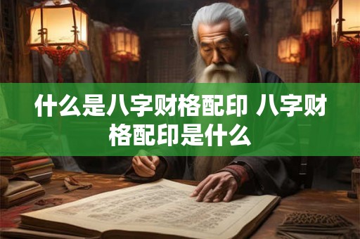 什么是八字财格配印 八字财格配印是什么