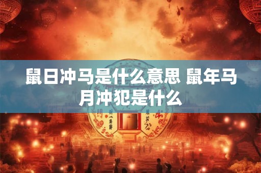 鼠日冲马是什么意思 鼠年马月冲犯是什么