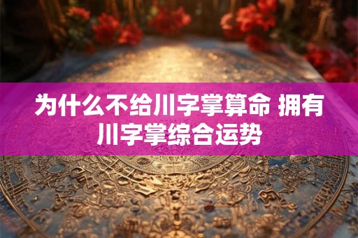 为什么不给川字掌算命 拥有川字掌综合运势