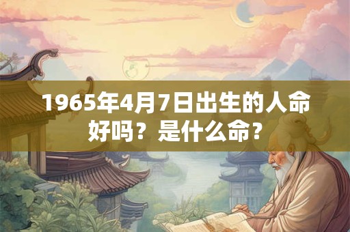 1965年4月7日出生的人命好吗？是什么命？