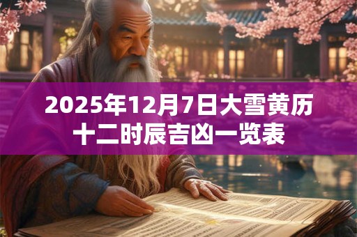 2025年12月7日大雪黄历十二时辰吉凶一览表