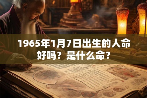 1965年1月7日出生的人命好吗？是什么命？