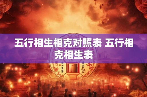 五行相生相克对照表 五行相克相生表