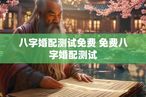 八字婚配测试免费 免费八字婚配测试