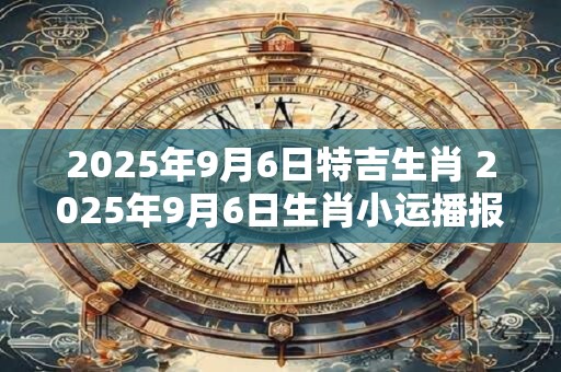 2025年9月6日特吉生肖 2025年9月6日生肖小运播报