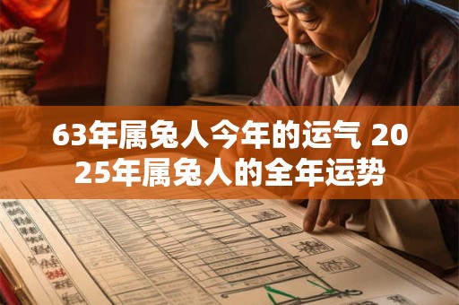 63年属兔人今年的运气 2025年属兔人的全年运势