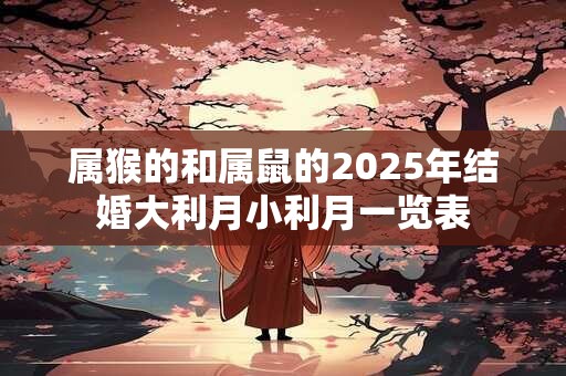 属猴的和属鼠的2025年结婚大利月小利月一览表