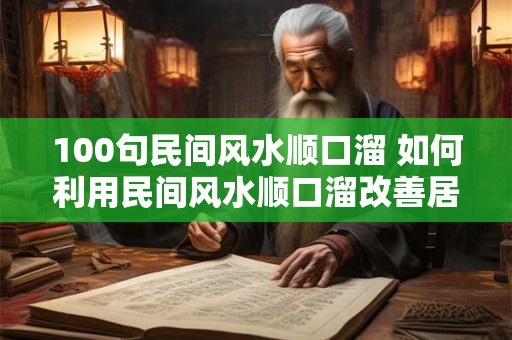 100句民间风水顺口溜 如何利用民间风水顺口溜改善居住环境