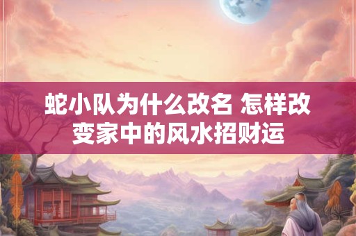 蛇小队为什么改名 怎样改变家中的风水招财运