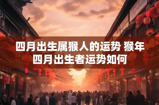 四月出生属猴人的运势 猴年四月出生者运势如何