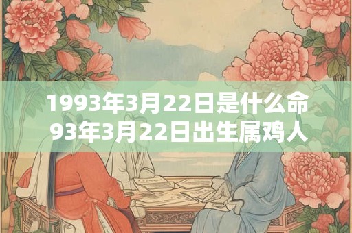 1993年3月22日是什么命 93年3月22日出生属鸡人命运