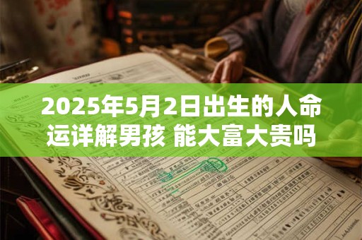 2025年5月2日出生的人命运详解男孩 能大富大贵吗