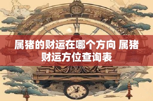 属猪的财运在哪个方向 属猪财运方位查询表 属猪的财运在哪个方向 属猪财运方位查询表