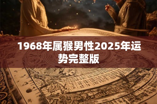 1968年属猴男性2025年运势完整版